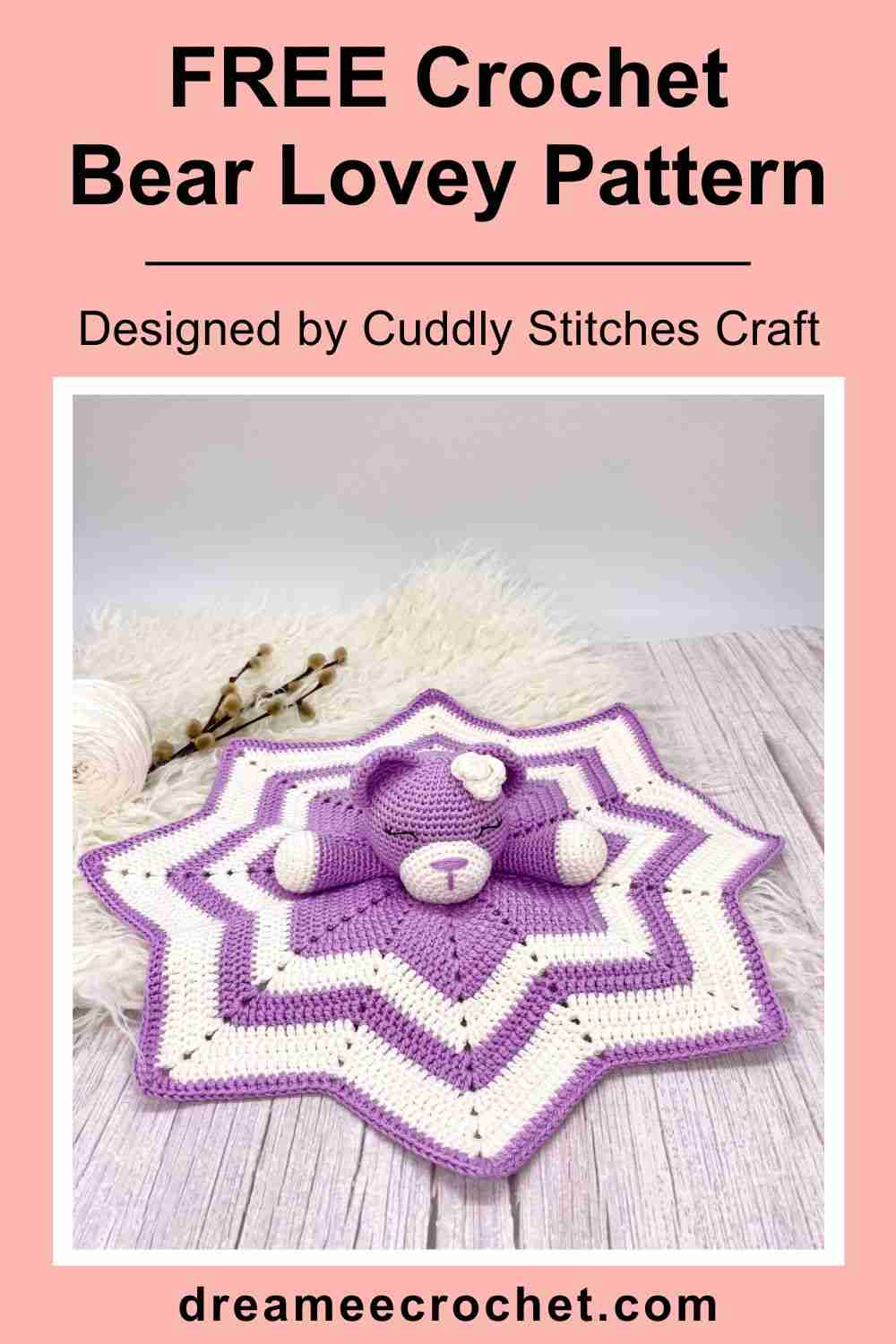 Free crochet bear lovey pattern, free Amigurumi bear lovey blanket Pattern by Cuddly Stitches Craft (3)