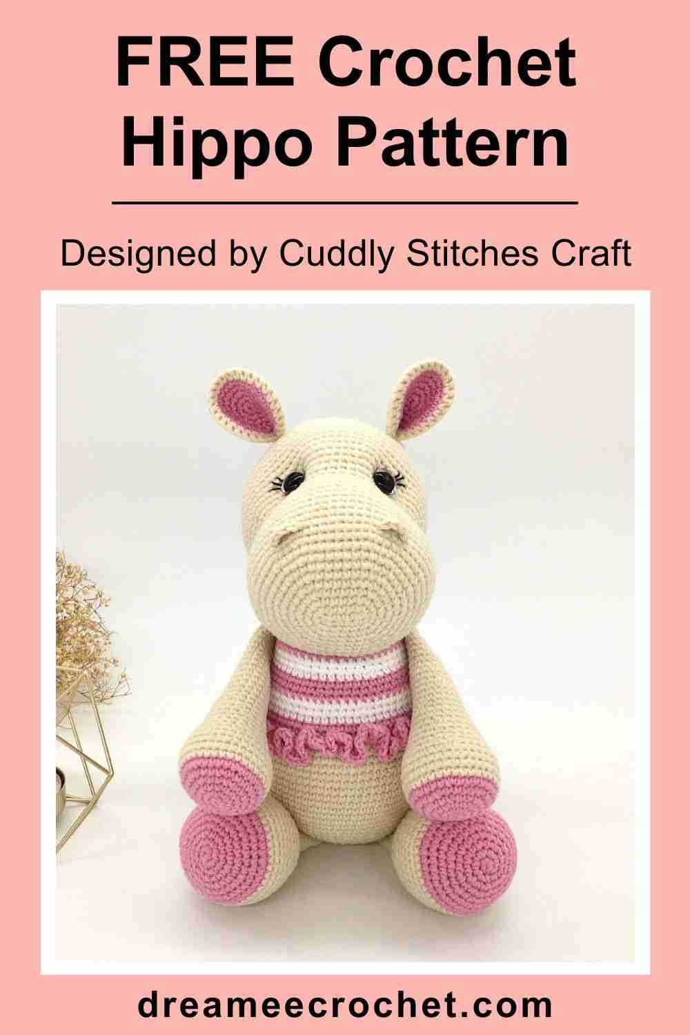 Free crochet hippo pattern, free Amigurumi hippo Pattern by Cuddly Stitches Craft (3)