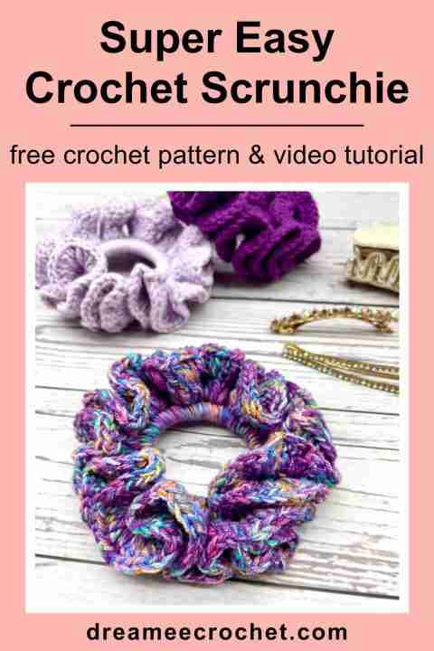 Free Crochet Scrunchie Pattern Video Tutorial Dreamee Crochet