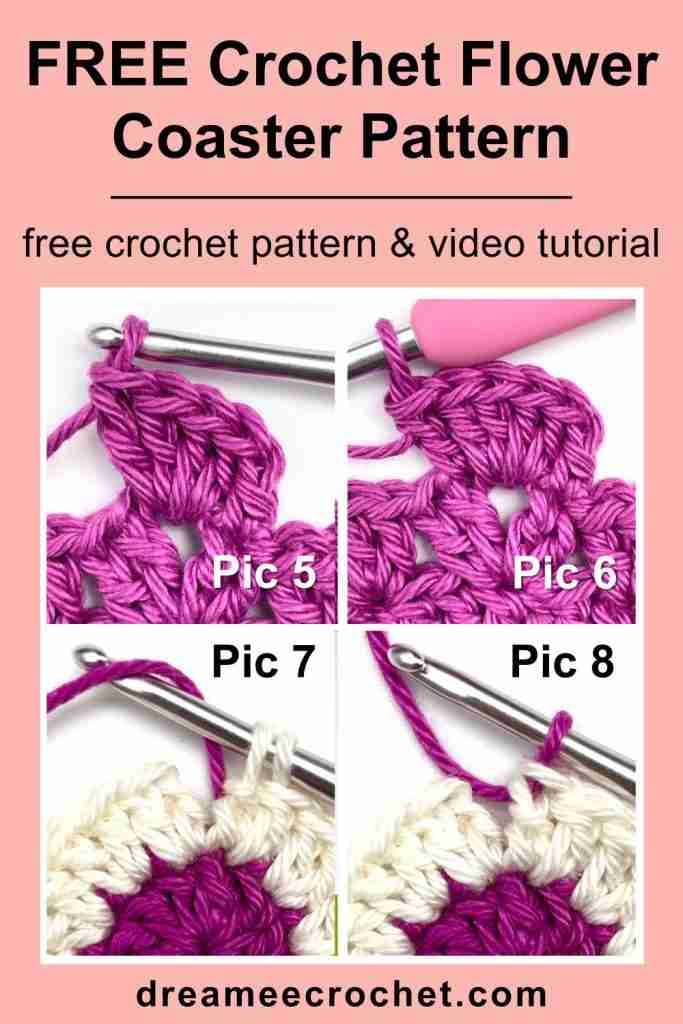 Free Crochet Flower Coaster Pattern & Video Tutorial