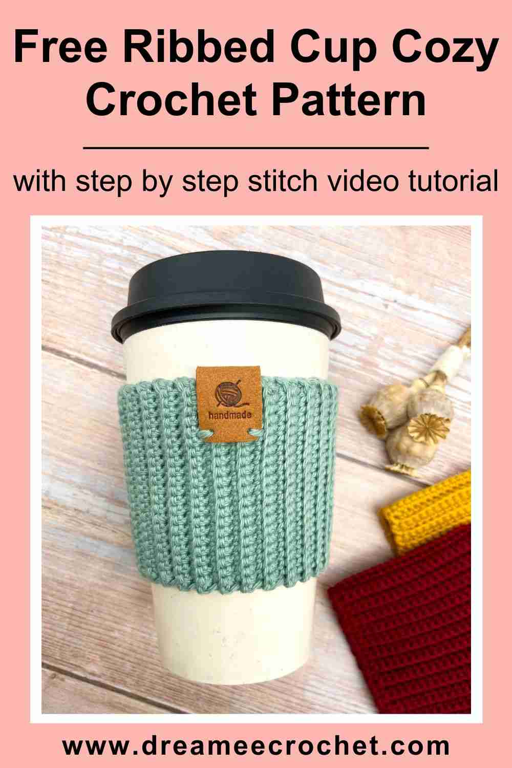 Free Ribbed Cup Cozy Crochet Pattern, Easy Mug Cozy Crochet Pattern (7)