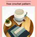 Free square crochet coaster pattern, thermal stitch crochet coaster pattern
