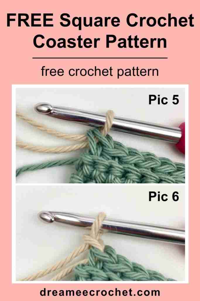 Free square crochet coaster pattern, thermal stitch crochet coaster pattern (5)