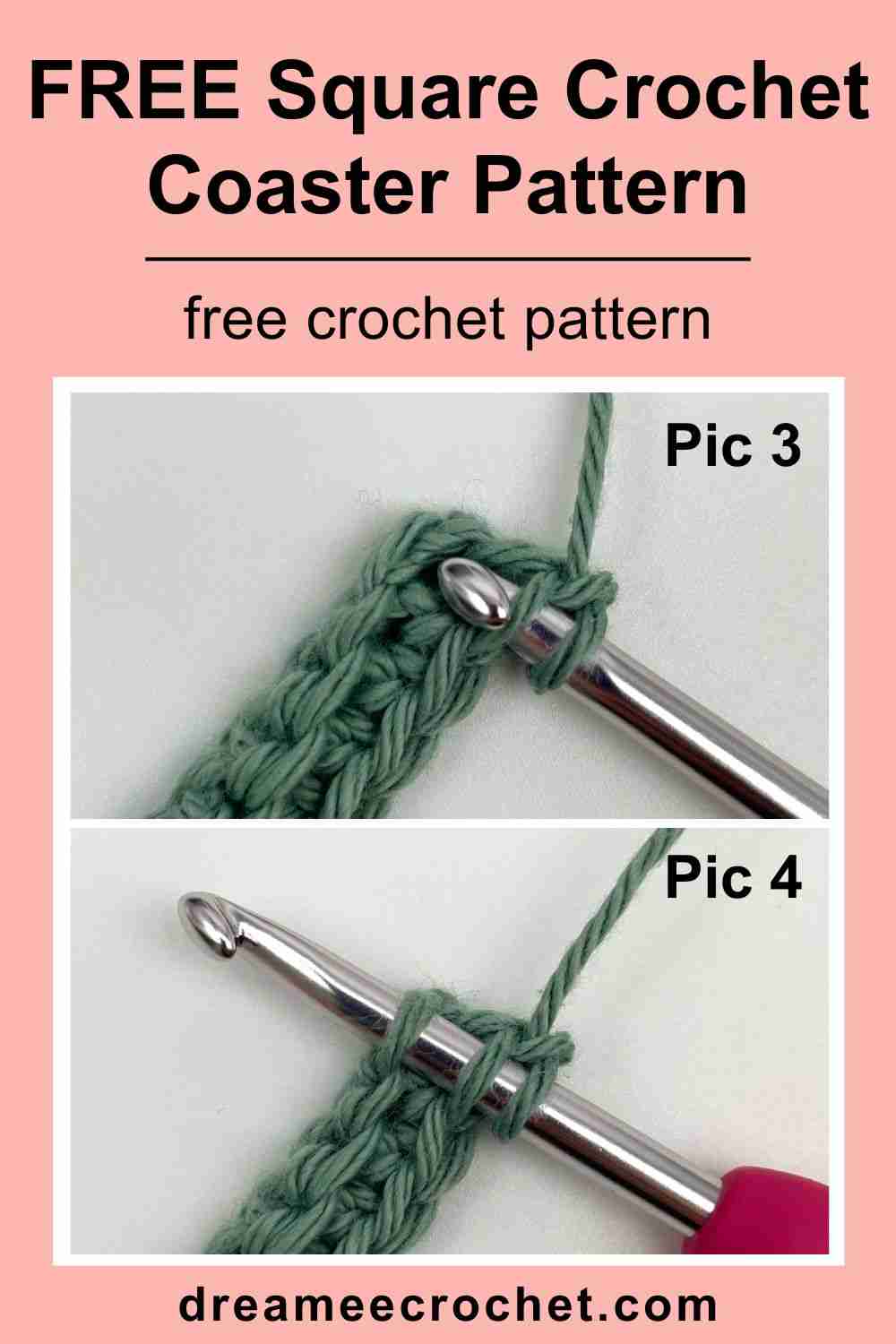 Free square crochet coaster pattern, thermal stitch crochet coaster pattern (6)