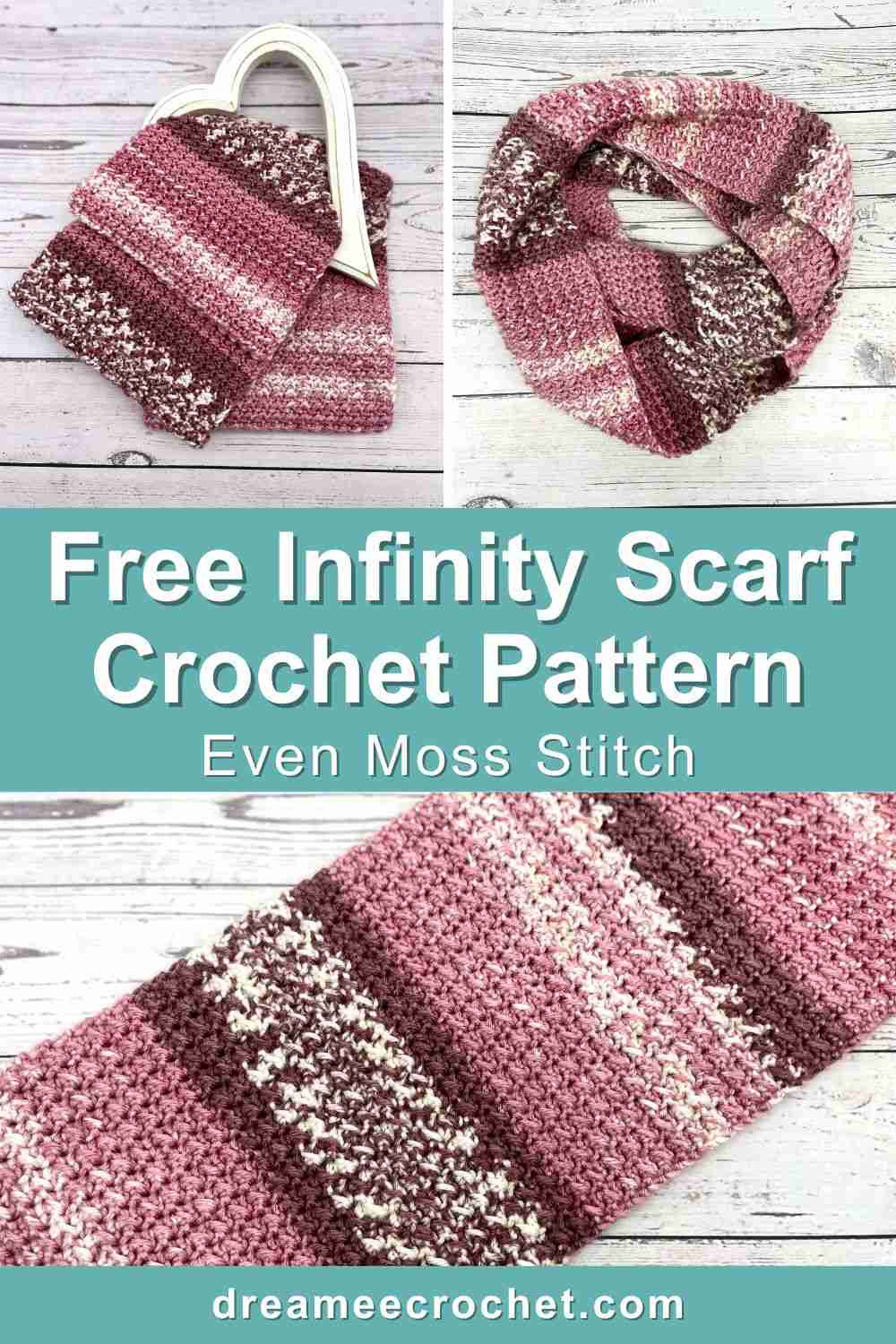 Free Infinity Scarf Crochet Pattern, Even Moss Stitch Scarf Pattern (2)