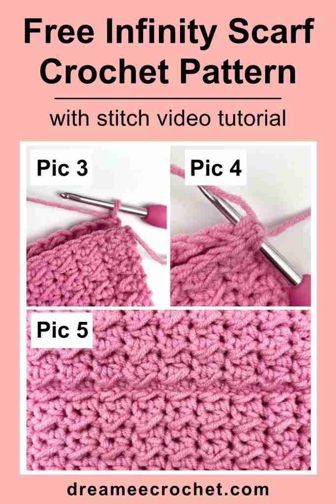 Free Infinity Scarf Crochet Pattern, Even Moss Stitch Scarf Pattern (4)