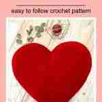 Free crochet heart pillow pattern, Free crochet heart cushion pattern