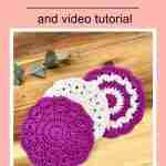 Free Crochet Flower Coaster Pattern & Video Tutorial (2)