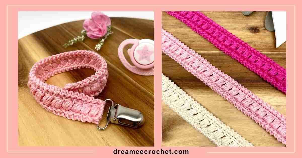 Free Crochet Baby Pacifier Clip Pattern - Dreamee Crochet