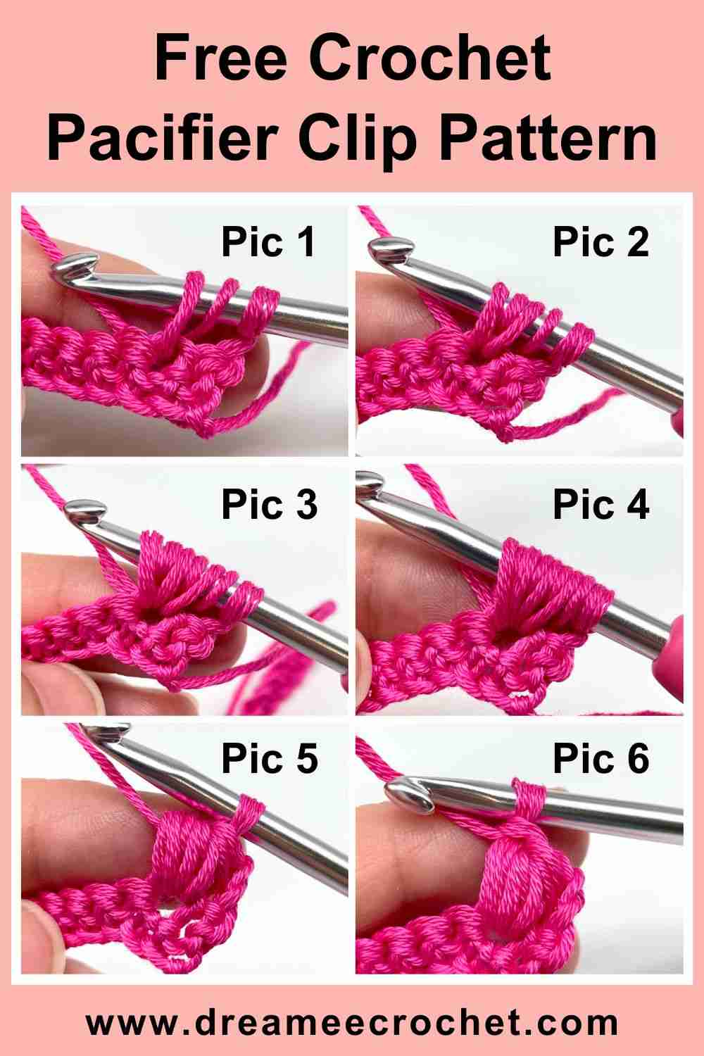 Free crochet baby pacifier clip pattern, crochet dummy holder pattern