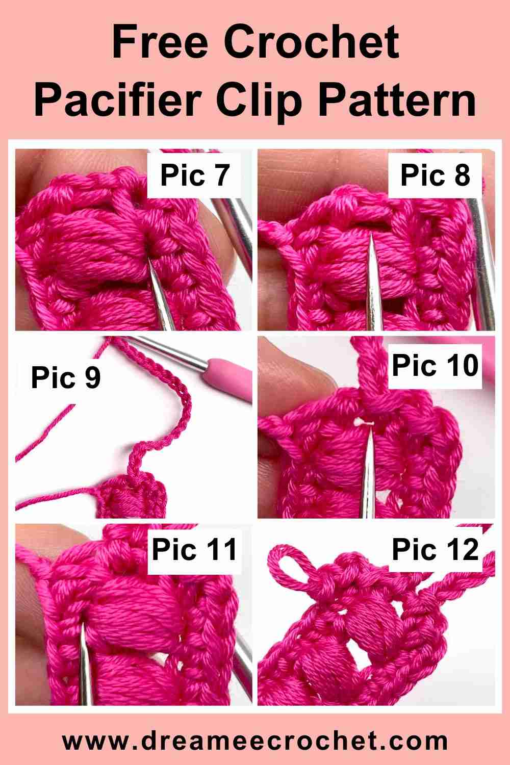 Free crochet baby pacifier clip pattern, crochet dummy holder pattern