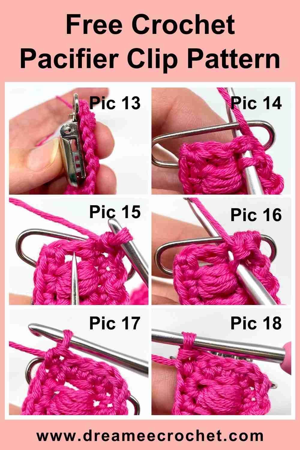 Free crochet baby pacifier clip pattern, crochet dummy holder pattern