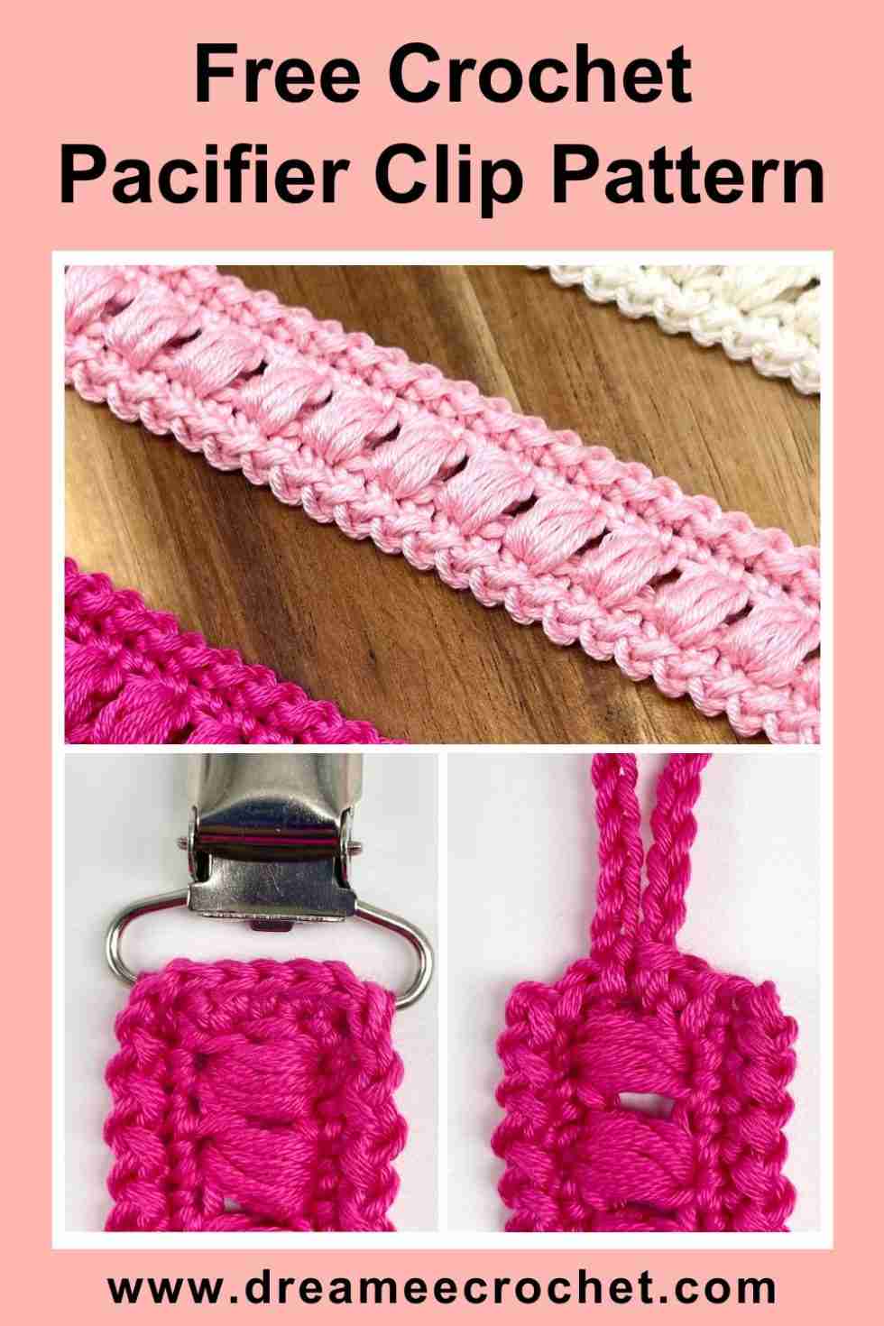 Free Crochet Baby Pacifier Clip Pattern - Dreamee Crochet