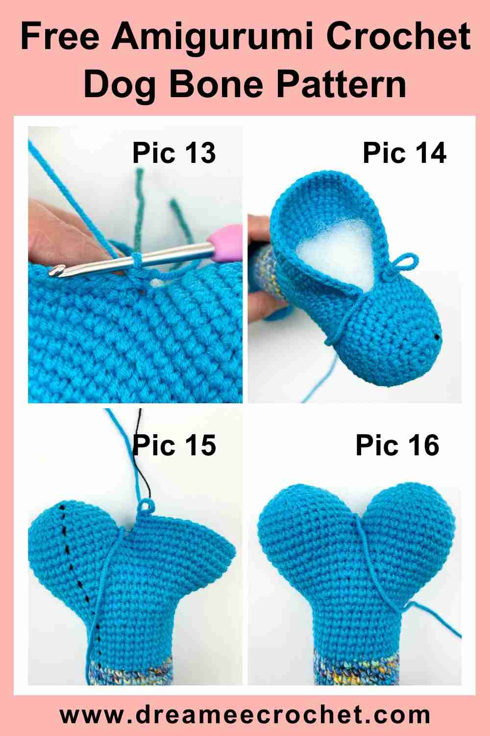 Free Amigurumi Crochet Dog Bone Pattern, Crochet Dog Toy Pattern (5)