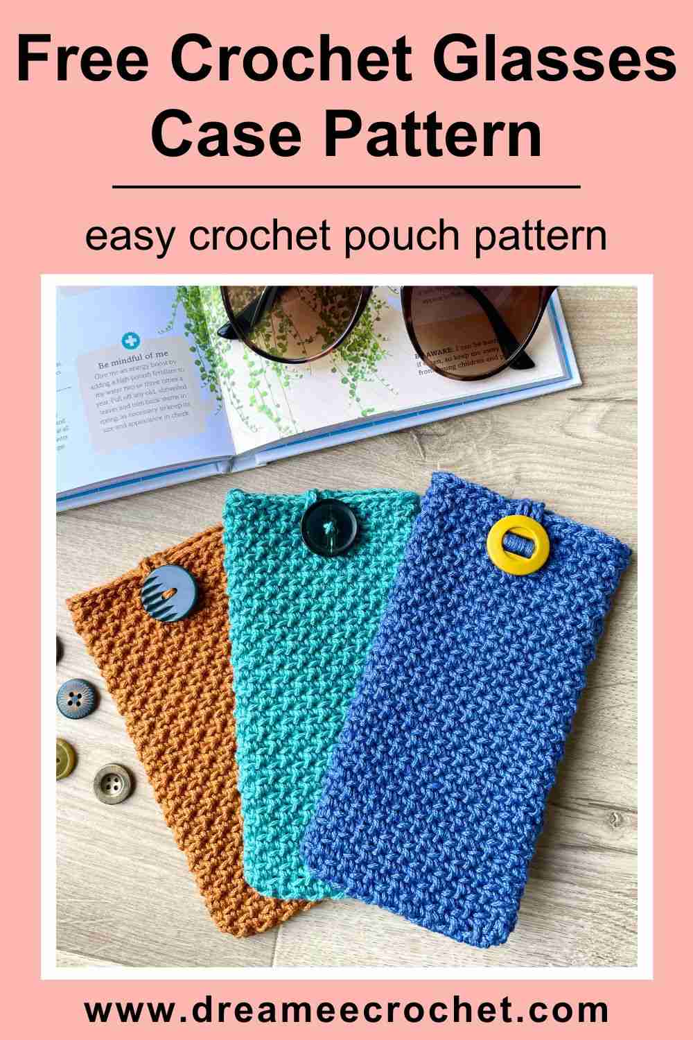 Free Crochet Glasses Case Pattern, Easy Crochet Pouch Pattern