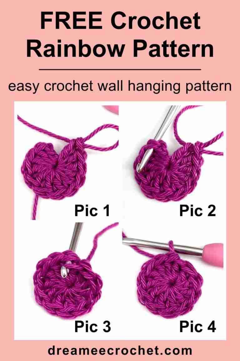 Free crochet rainbow pattern: easy crochet wall hanging pattern