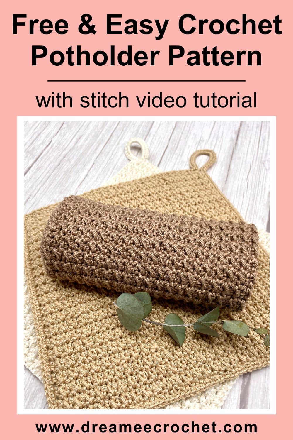 Free and Easy Crochet Potholder Pattern with Stitch Tutorial