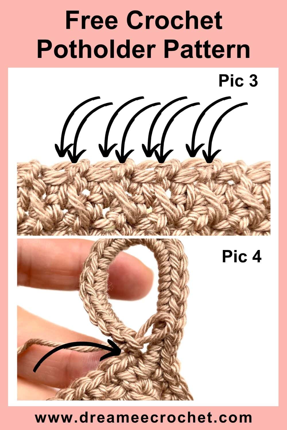 Free and Easy Crochet Potholder Pattern with Stitch Tutorial