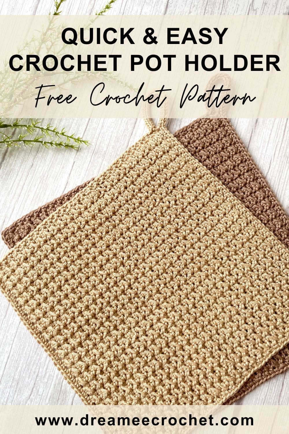 Quick and easy crochet pot holder, free crochet pattern