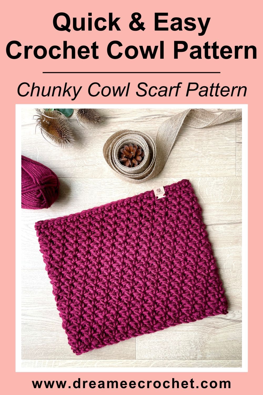 quick and easy crochet cowl pattern, chunky cowl scarf