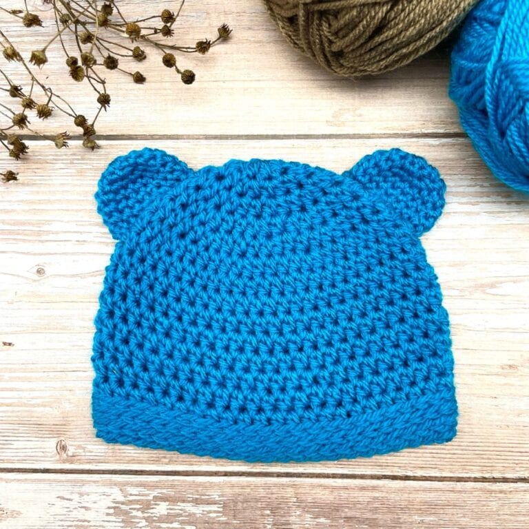 Free Baby Bear Beanie Crochet Pattern: Available in 6 Hat Sizes