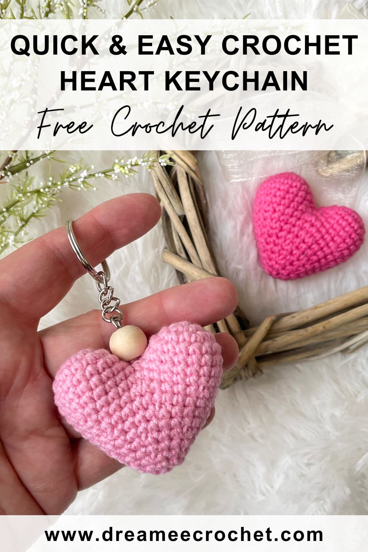 Quick and Easy Crochet Heart Keychain Pattern, Free Crochet Pattern