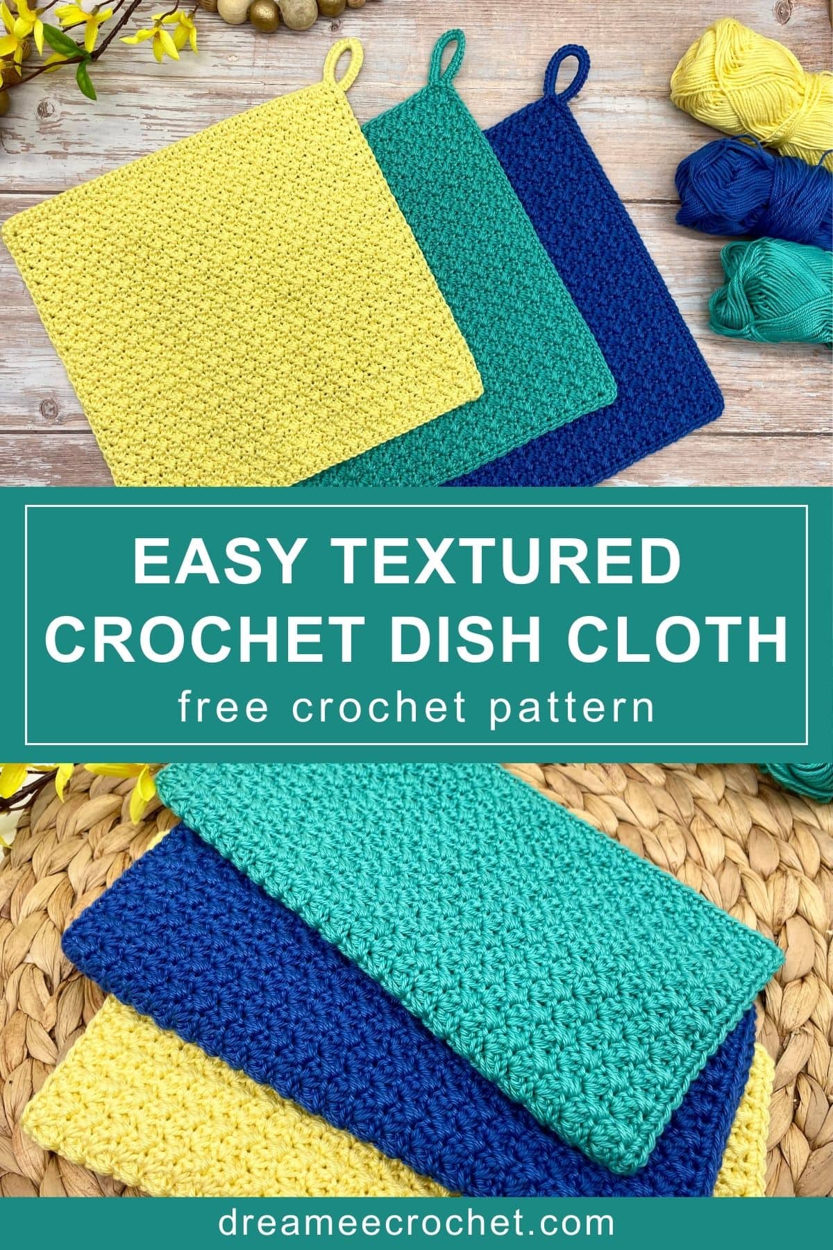 Easy Textured Crochet Dishcloth Free Pattern