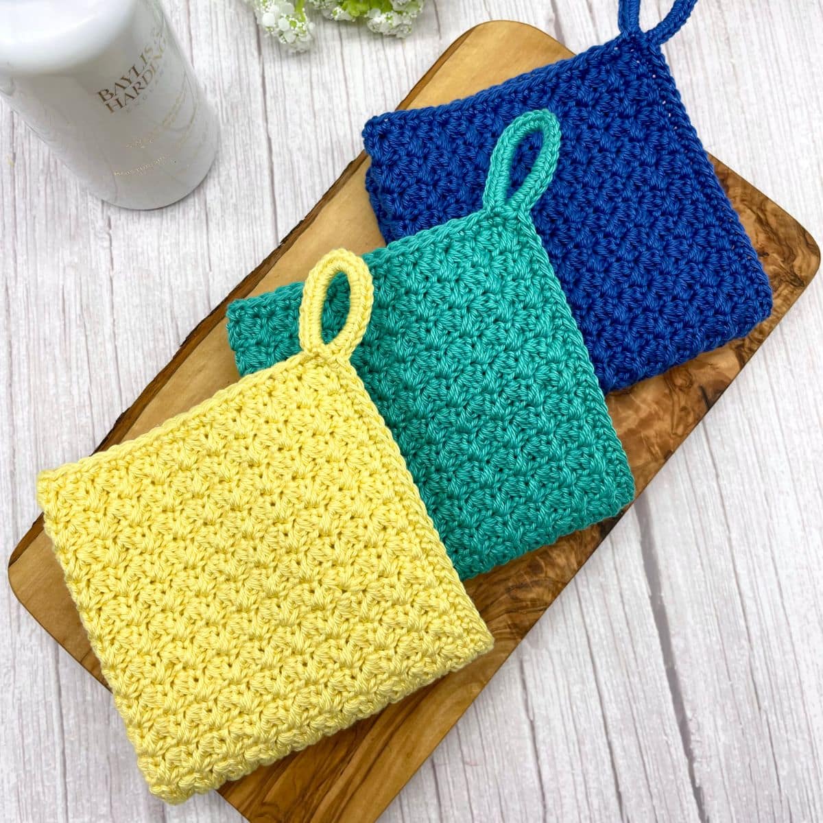 Easy Textured Crochet Dishcloth Free Pattern